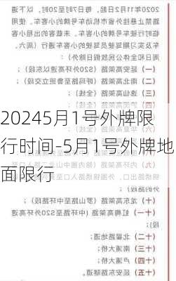 20245月1号外牌限行时间-5月1号外牌地面限行