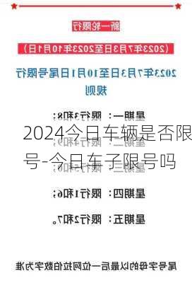 2024今日车辆是否限号-今日车子限号吗