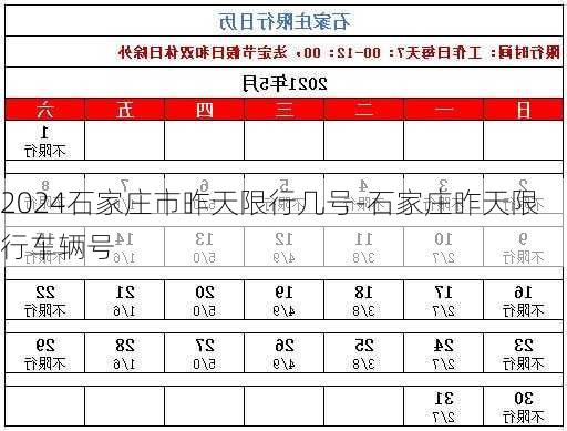 2024石家庄市昨天限行几号-石家庄昨天限行车辆号