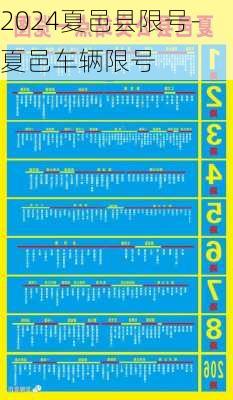 2024夏邑县限号-夏邑车辆限号