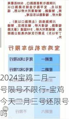 2024宝鸡二月一号限号不限行-宝鸡今天二月三号还限号吗