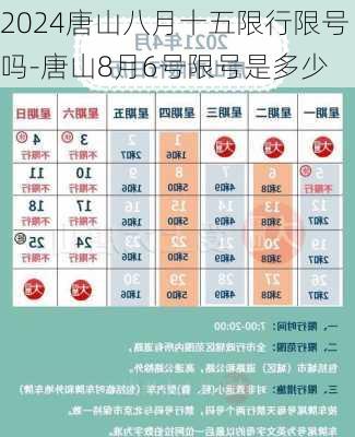 2024唐山八月十五限行限号吗-唐山8月6号限号是多少