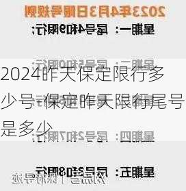 2024昨天保定限行多少号-保定昨天限行尾号是多少