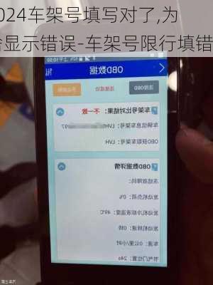 2024车架号填写对了,为啥显示错误-车架号限行填错