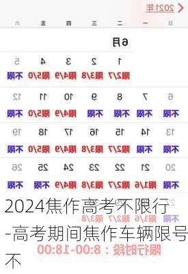 2024焦作高考不限行-高考期间焦作车辆限号不