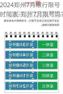 2024郑州7月限行限号时间表-郑州7月限号吗?