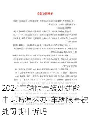 2024车辆限号被处罚能申诉吗怎么办-车辆限号被处罚能申诉吗