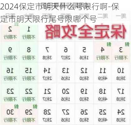 2024保定市明天什么号限行啊-保定市明天限行尾号限哪个号