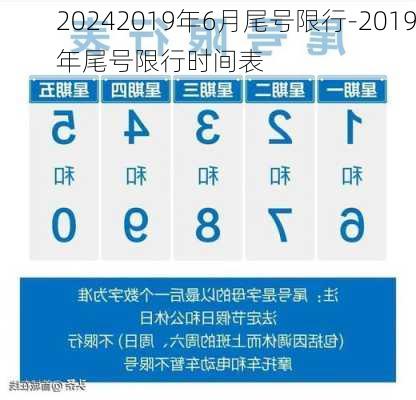 20242019年6月尾号限行-2019年尾号限行时间表