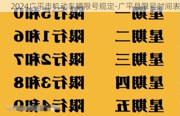 2024广平市机动车辆限号规定-广平县限号时间表