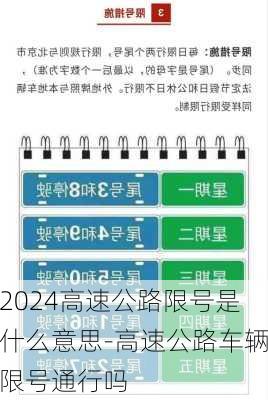 2024高速公路限号是什么意思-高速公路车辆限号通行吗