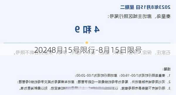 20248月15号限行-8月15日限号