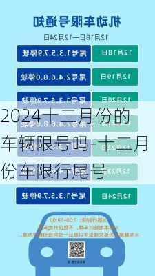 2024十二月份的车辆限号吗-十二月份车限行尾号