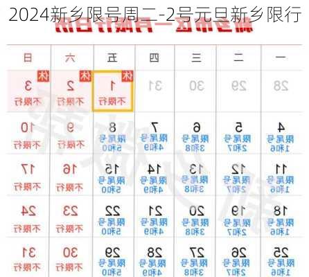 2024新乡限号周二-2号元旦新乡限行