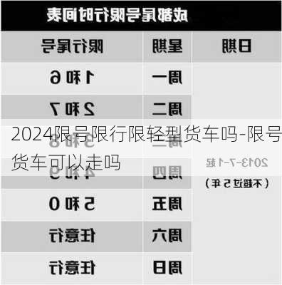 2024限号限行限轻型货车吗-限号货车可以走吗