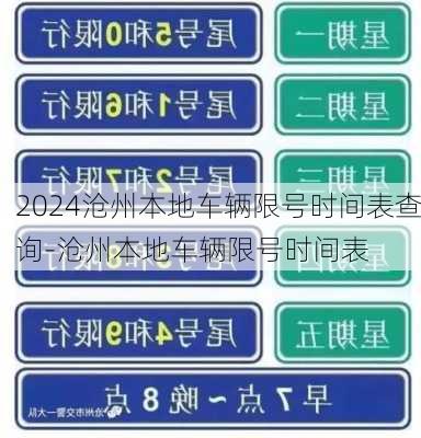 2024沧州本地车辆限号时间表查询-沧州本地车辆限号时间表