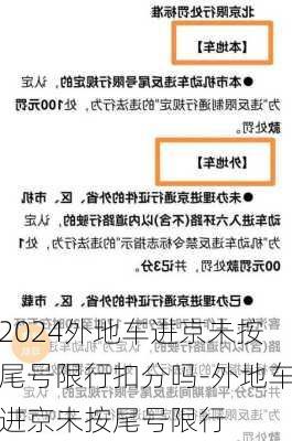 2024外地车进京未按尾号限行扣分吗-外地车进京未按尾号限行