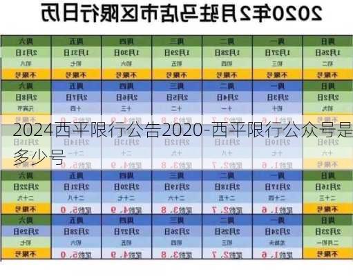 2024西平限行公告2020-西平限行公众号是多少号