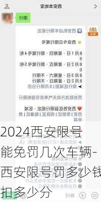 2024西安限号能免罚几次车辆-西安限号罚多少钱扣多少分