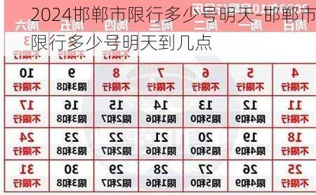 2024邯郸市限行多少号明天-邯郸市限行多少号明天到几点