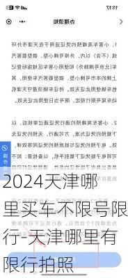 2024天津哪里买车不限号限行-天津哪里有限行拍照