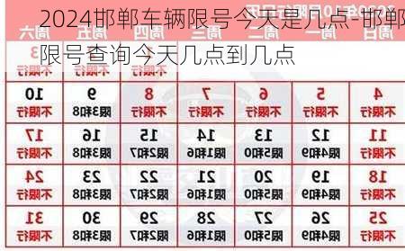 2024邯郸车辆限号今天是几点-邯郸限号查询今天几点到几点