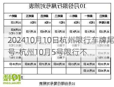 202410月10日杭州限行车牌尾号-杭州10月5号限行不