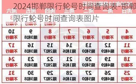 2024邯郸限行轮号时间查询表-邯郸限行轮号时间查询表图片