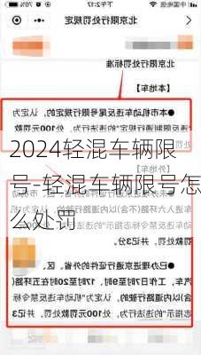 2024轻混车辆限号-轻混车辆限号怎么处罚