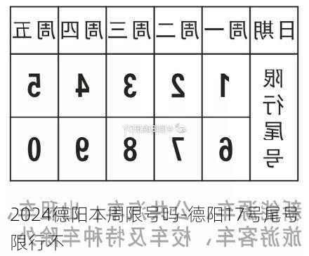 2024德阳本周限号吗-德阳17号尾号限行不