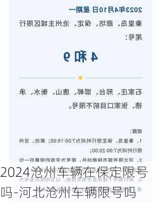 2024沧州车辆在保定限号吗-河北沧州车辆限号吗