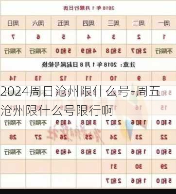 2024周日沧州限什么号-周五沧州限什么号限行啊