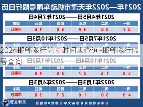 2024邯郸限行轮号时间表查询-邯郸限行限号查询