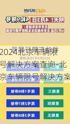 2024北京车辆限号解决方案查询-北京车辆限号解决方案