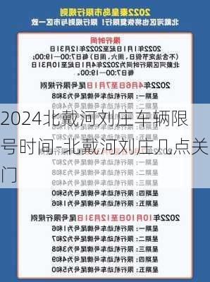 2024北戴河刘庄车辆限号时间-北戴河刘庄几点关门