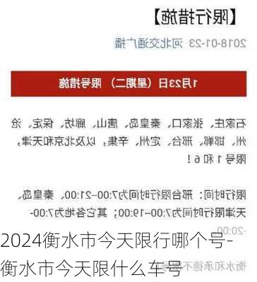 2024衡水市今天限行哪个号-衡水市今天限什么车号