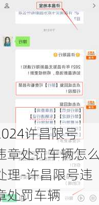 2024许昌限号违章处罚车辆怎么处理-许昌限号违章处罚车辆